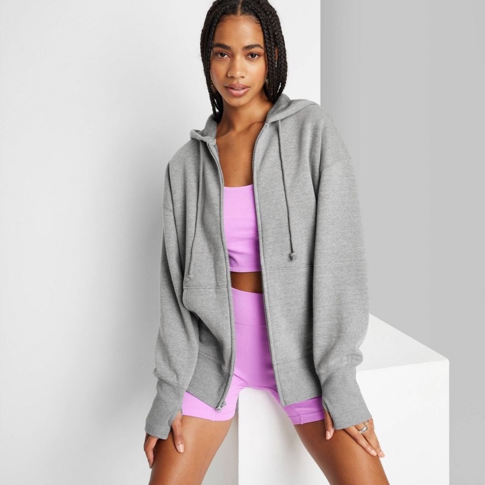 Wild Fable Gray Zip-Up Hoodie